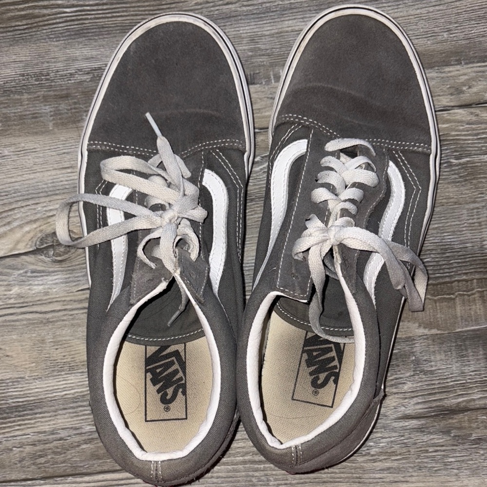 Vans Gray and White Classic Sneakers